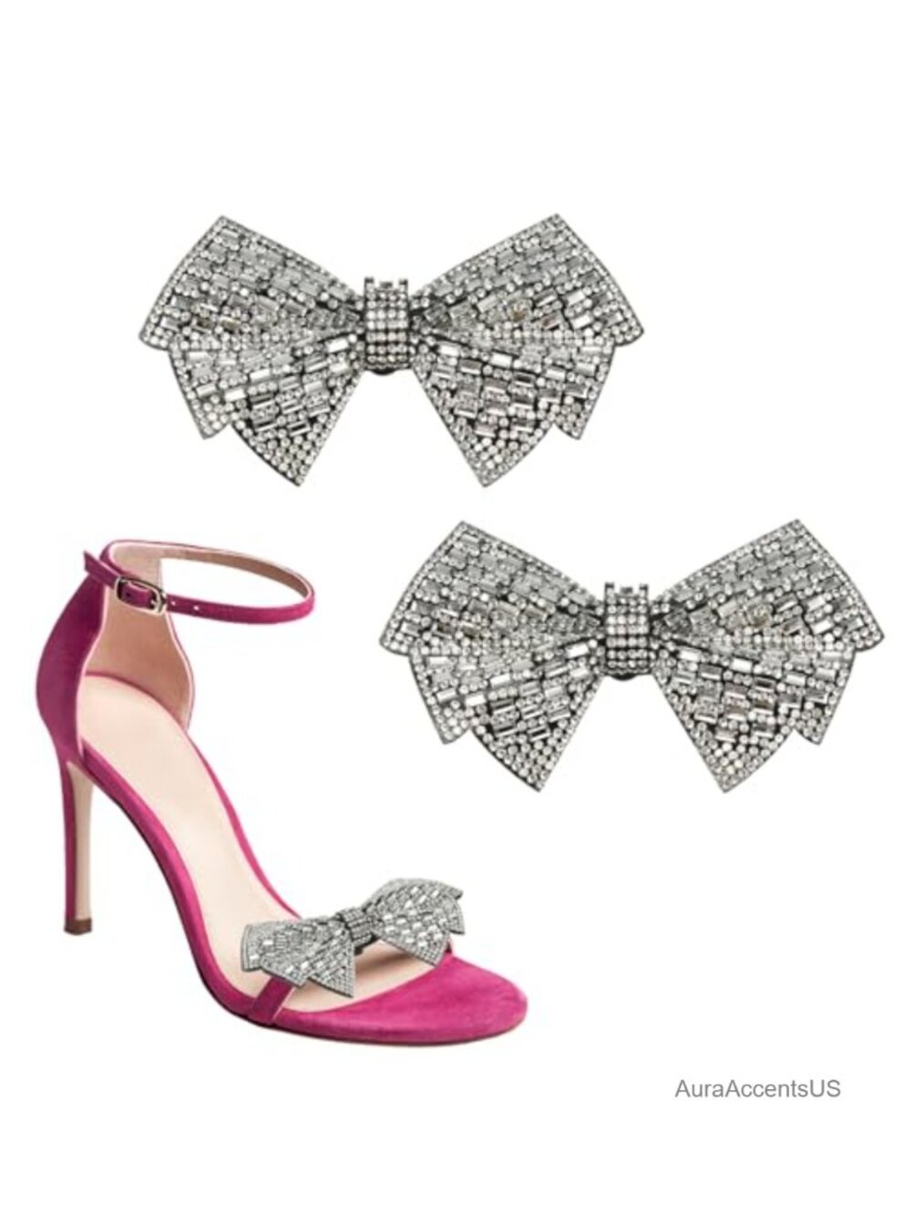 Decorative Shoe Clips Removable Bow Charm for Heels Flats